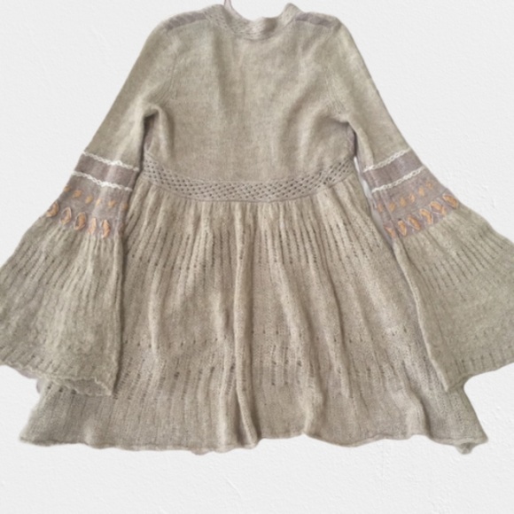 Free People Mohair blend Sweater dress BOHO sleeve - Picture 2 of 8